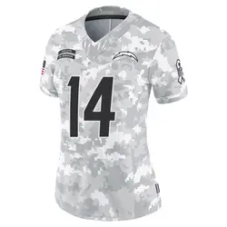 Women's Dan Fouts Los Angeles Chargers 2024 Salute to Service Jersey - Arctic Camo Limited