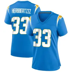 Women's Deane Leonard Los Angeles Chargers Powder Alternate Jersey - Blue Game