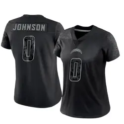 Women's Emany Johnson Los Angeles Chargers Reflective Jersey - Black Limited