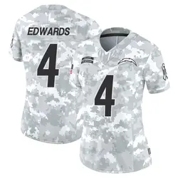 Women's Gus Edwards Los Angeles Chargers 2024 Salute to Service Jersey - Arctic Camo Limited