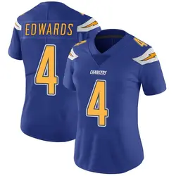 Women's Gus Edwards Los Angeles Chargers Color Rush Vapor Untouchable Jersey - Royal Limited