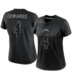 Women's Gus Edwards Los Angeles Chargers Reflective Jersey - Black Limited