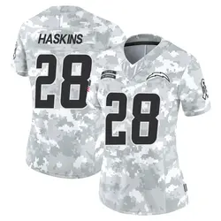 Women's Hassan Haskins Los Angeles Chargers 2024 Salute to Service Jersey - Arctic Camo Limited