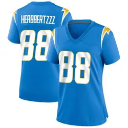 Women's Hayden Hurst Los Angeles Chargers Powder Alternate Jersey - Blue Game