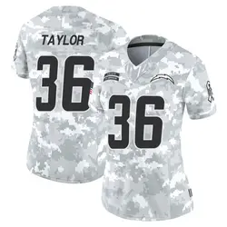 Women's Ja'Sir Taylor Los Angeles Chargers 2024 Salute to Service Jersey - Arctic Camo Limited