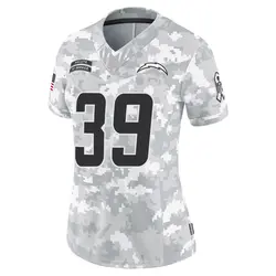 Women's Jaylen Johnson Los Angeles Chargers 2024 Salute to Service Jersey - Arctic Camo Limited