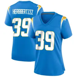 Women's Jaylen Johnson Los Angeles Chargers Powder Alternate Jersey - Blue Game