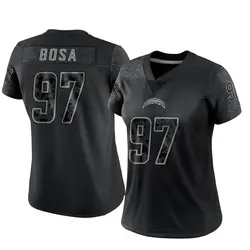 Women's Joey Bosa Los Angeles Chargers Reflective Jersey - Black Limited