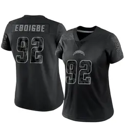 Women's Justin Eboigbe Los Angeles Chargers Reflective Jersey - Black Limited