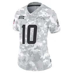 Women's Justin Herbert Los Angeles Chargers 2024 Salute to Service Jersey - Arctic Camo Limited