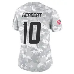 Women's Justin Herbert Los Angeles Chargers 2024 Salute to Service Jersey - Arctic Camo Limited