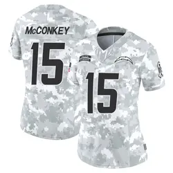 Women's Ladd McConkey Los Angeles Chargers 2024 Salute to Service Jersey - Arctic Camo Limited