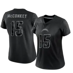 Women's Ladd McConkey Los Angeles Chargers Reflective Jersey - Black Limited