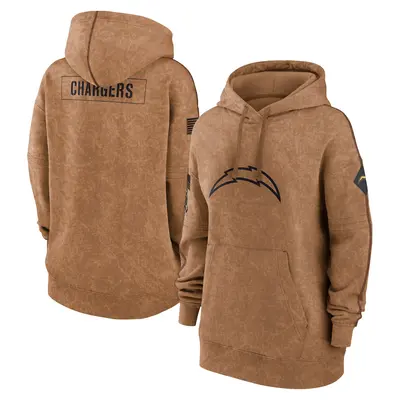 Women's Los Angeles Chargers 2023 Salute to Service Pullover Hoodie - Brown