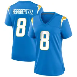 Women's Taylor Heinicke Los Angeles Chargers Powder Alternate Jersey - Blue Game