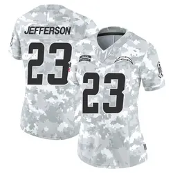 Women's Tony Jefferson Los Angeles Chargers 2024 Salute to Service Jersey - Arctic Camo Limited