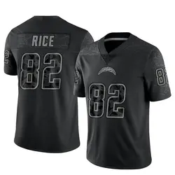 Youth Brenden Rice Los Angeles Chargers Reflective Jersey - Black Limited