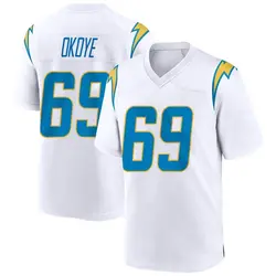 Youth CJ Okoye Los Angeles Chargers Jersey - White Game