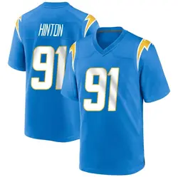 Youth Christopher Hinton Los Angeles Chargers Powder Alternate Jersey - Blue Game