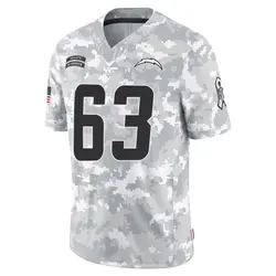 Youth Corey Linsley Los Angeles Chargers 2024 Salute to Service Jersey - Arctic Camo Limited