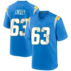 Youth Corey Linsley Los Angeles Chargers Powder Alternate Jersey - Blue Game