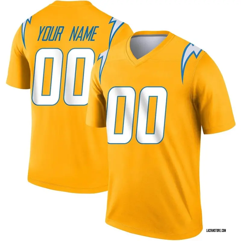 Youth Custom Los Angeles Chargers Inverted Jersey - Gold Legend