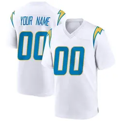 Youth Custom Los Angeles Chargers Jersey - White Game