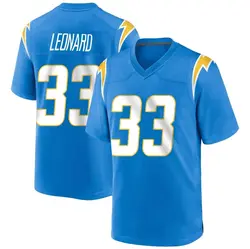 Youth Deane Leonard Los Angeles Chargers Powder Alternate Jersey - Blue Game