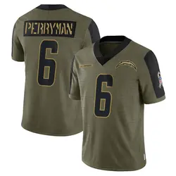 Youth Denzel Perryman Los Angeles Chargers 2021 Salute To Service Jersey - Olive Limited