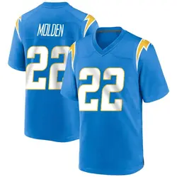 Youth Elijah Molden Los Angeles Chargers Powder Alternate Jersey - Blue Game