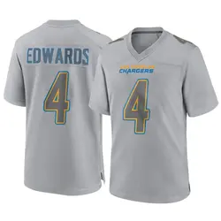 Youth Gus Edwards Los Angeles Chargers Atmosphere Fashion Jersey - Gray Game