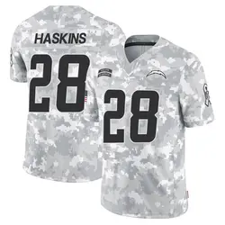 Youth Hassan Haskins Los Angeles Chargers 2024 Salute to Service Jersey - Arctic Camo Limited