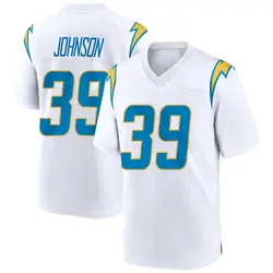 Youth Jaylen Johnson Los Angeles Chargers Jersey - White Game