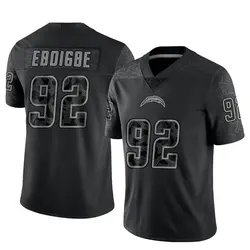 Youth Justin Eboigbe Los Angeles Chargers Reflective Jersey - Black Limited