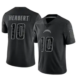 Youth Justin Herbert Los Angeles Chargers Reflective Jersey - Black Limited