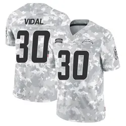 Youth Kimani Vidal Los Angeles Chargers 2024 Salute to Service Jersey - Arctic Camo Limited