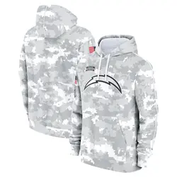 Youth Los Angeles Chargers 2024 Salute To Service Pullover Hoodie - White/Gray