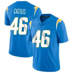 Youth McCallan Castles Los Angeles Chargers Powder Vapor Untouchable Alternate Jersey - Blue Limited