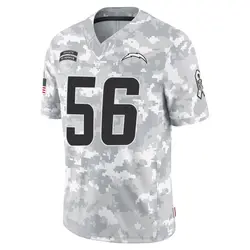 Youth Morgan Fox Los Angeles Chargers 2024 Salute to Service Jersey - Arctic Camo Limited