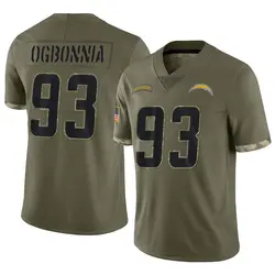 Youth Otito Ogbonnia Los Angeles Chargers 2022 Salute To Service Jersey - Olive Limited