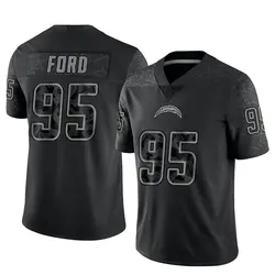 Youth Poona Ford Los Angeles Chargers Reflective Jersey - Black Limited