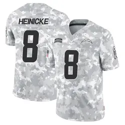 Youth Taylor Heinicke Los Angeles Chargers 2024 Salute to Service Jersey - Arctic Camo Limited