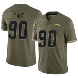 Youth Teair Tart Los Angeles Chargers 2022 Salute To Service Jersey - Olive Limited